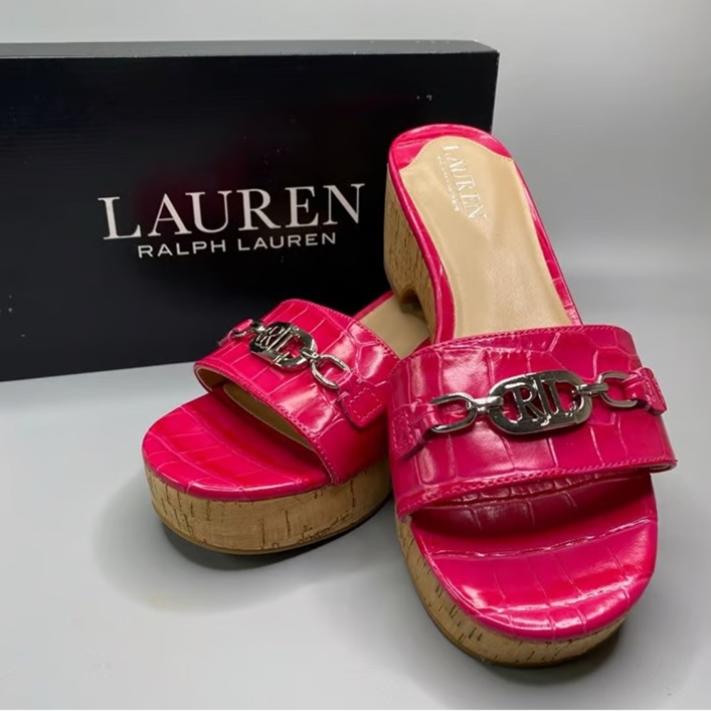 Lauren Ralph Lauren Pink Slide Sandals NWOT